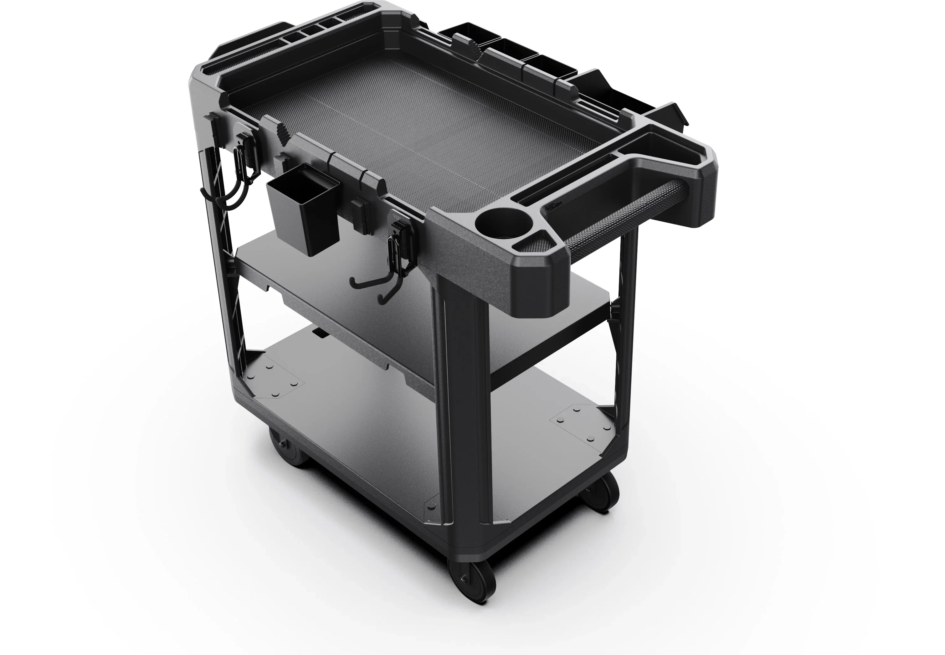 Hyper Tough Hyper Stack 3-Shelf Multi-Use 36 Commercial Utility Cart, 500 lb Capacity, Black