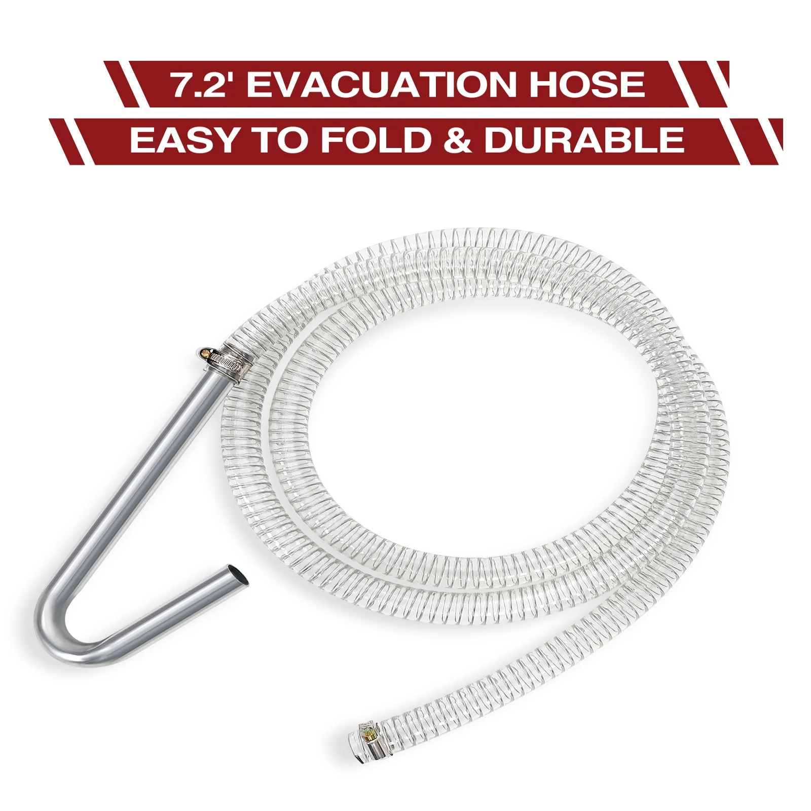 20 Gallon Electric Oil Drain Pan with 110V Pump 8 Ft Hose, Low Profile T Folding Handle Oil Drain Cart for Truck Cars SUVs,Red(Metal/20 gal/Red) - Image 5