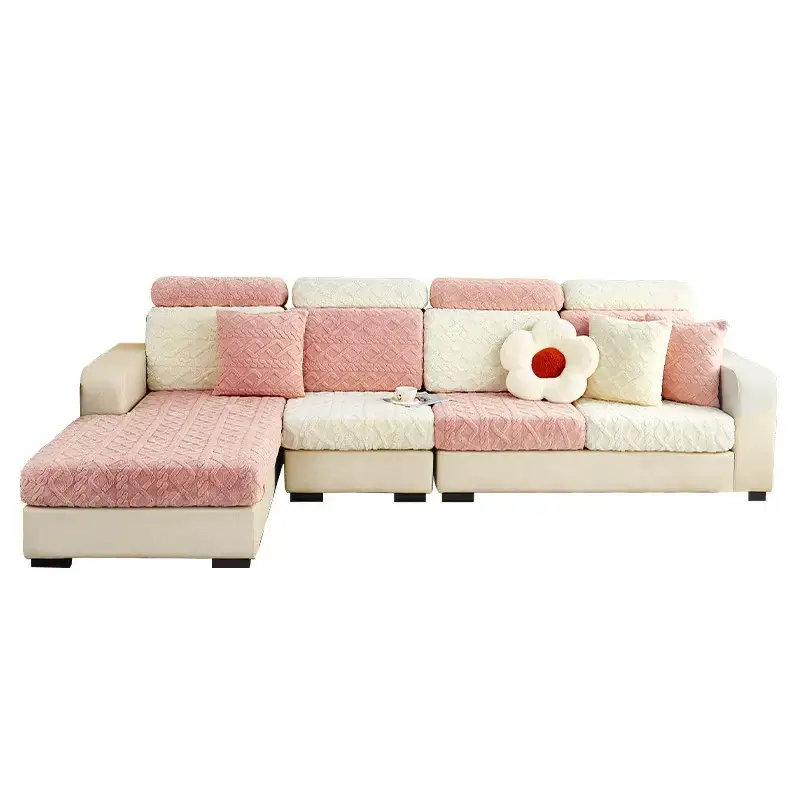 Full Wrap Soft Fleece Stretch Sectional Couch Cover