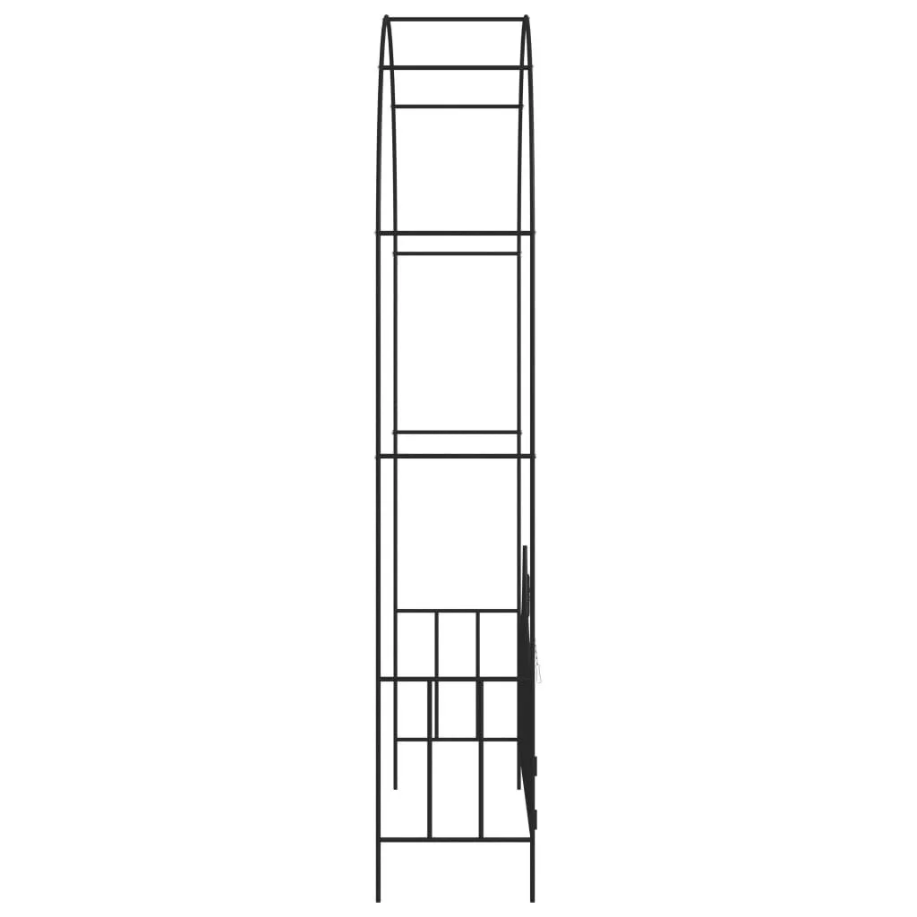Garden Arch with Gate Black 54.3x15.7x93.7 Iron