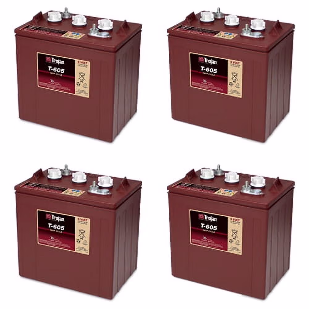 Trojan T - 605 Deep Cycle Flooded Lead Acid 6 V Automotive Battery Group Size GC2, 210 CCA