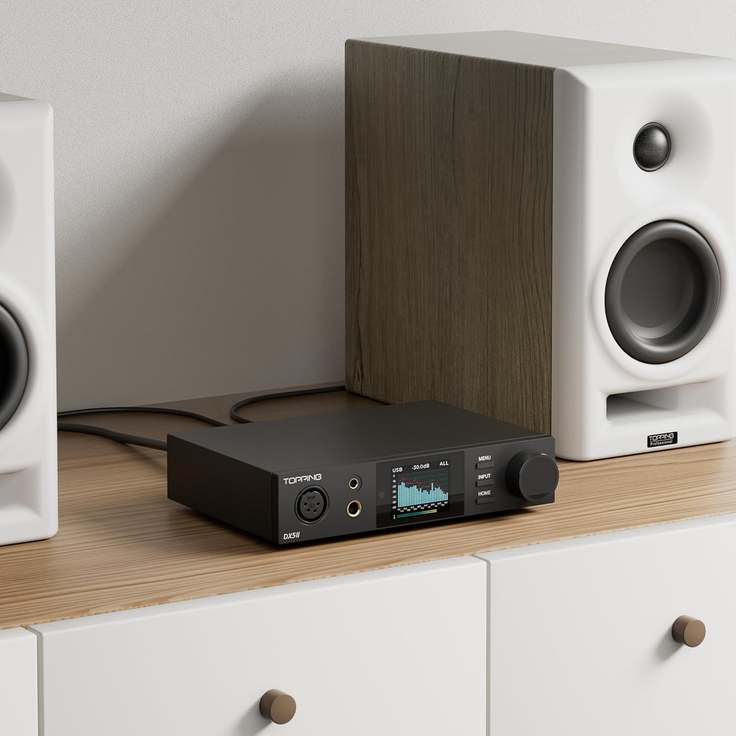 TOPPING DX5 II Hi-Res DAC & Headphone Amp Combo – Dual ES9039Q2M  X-Hybrid Amp  10-Band PEQ  LDAC Bluetooth 5.1  4.4mm Balanced & 6.35mm Headphone Output  Preamp Mode  12V Trigger (Silver)