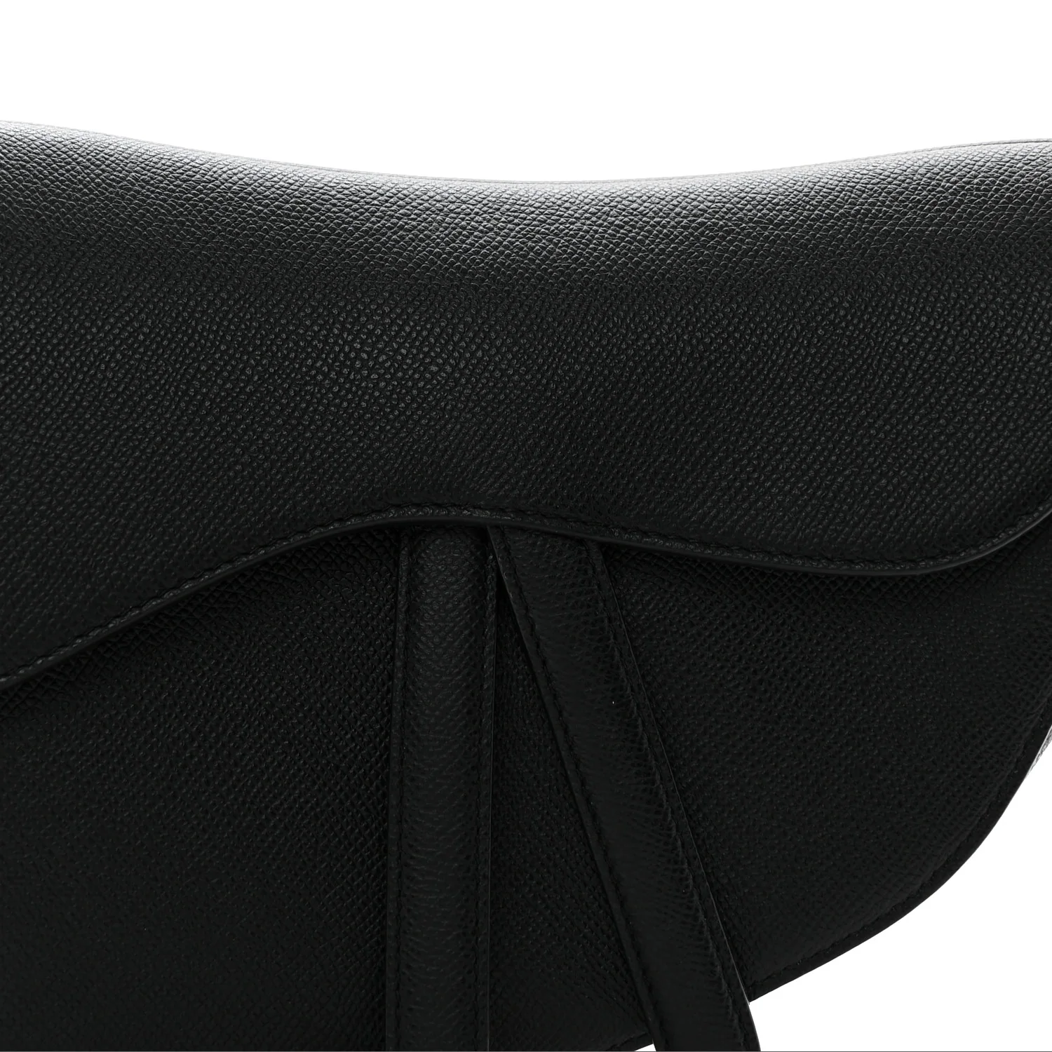 Grained Calfskin Saddle Bag Black