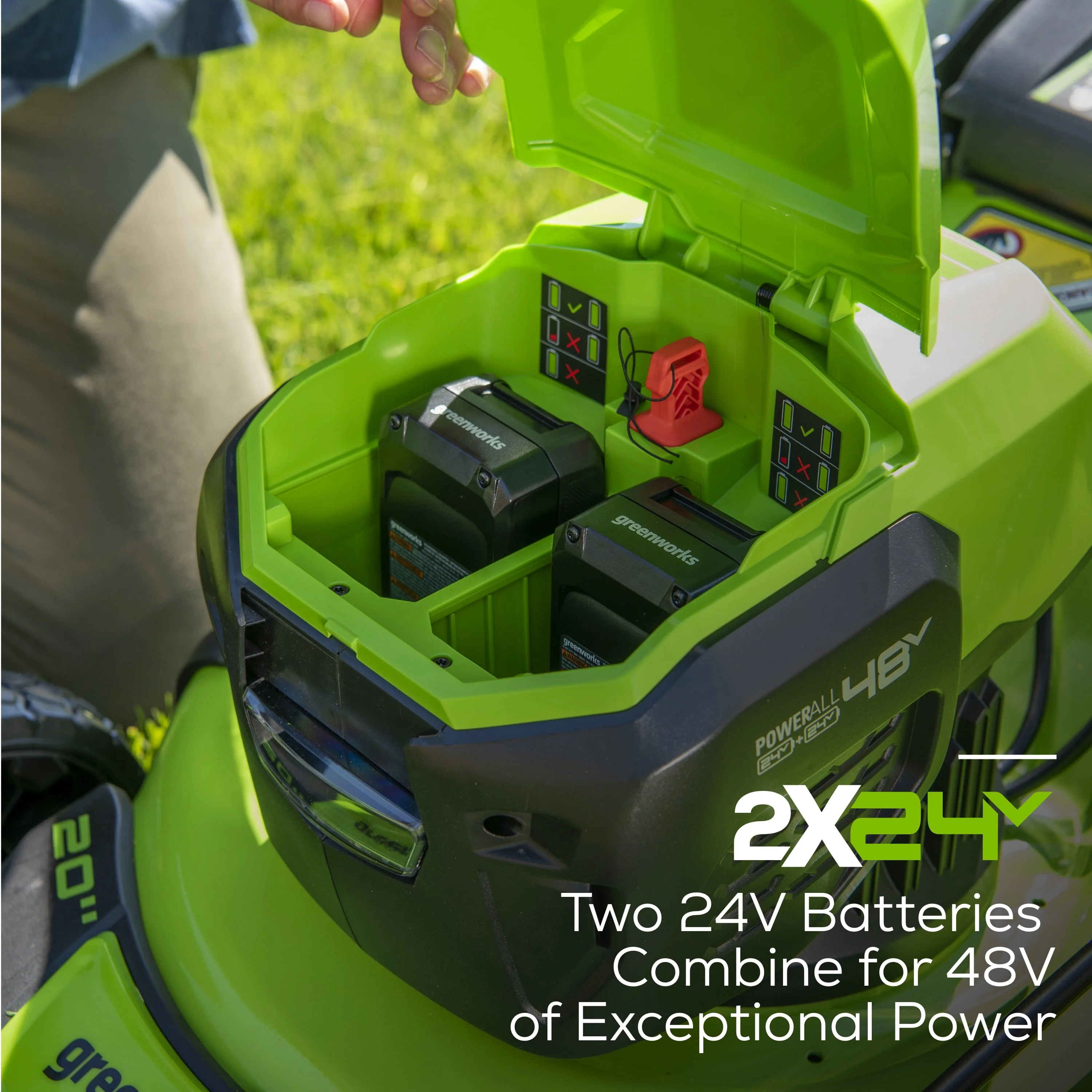 48V 20" Brushless Battery-Powered Lawn Mower, Two (2) 4.0Ah USB Batteries and Charger - Image 3