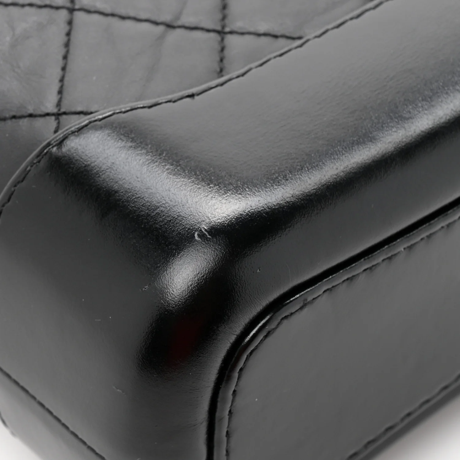 Aged Calfskin Quilted Small Gabrielle Hobo Black