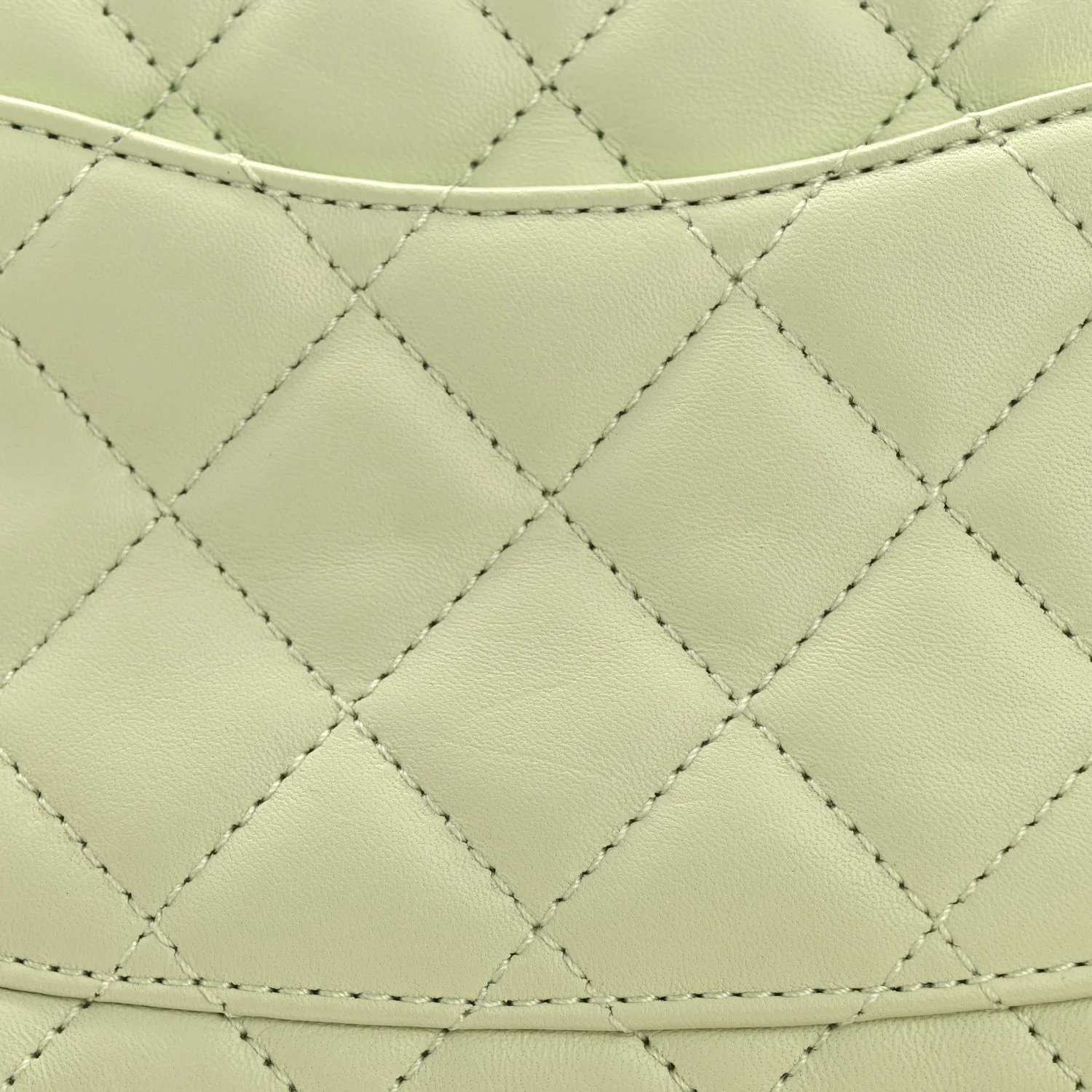 Lambskin Quilted Mini Pearl Crush Flap Light Green