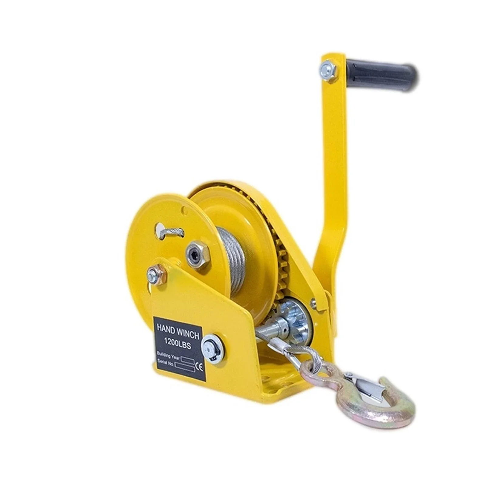 1200 Pounds 30m Wirerope Hand Operated Winch, Small Portable Winch Manual Traction Hoist Winch Crane Bidirectional Self-locking