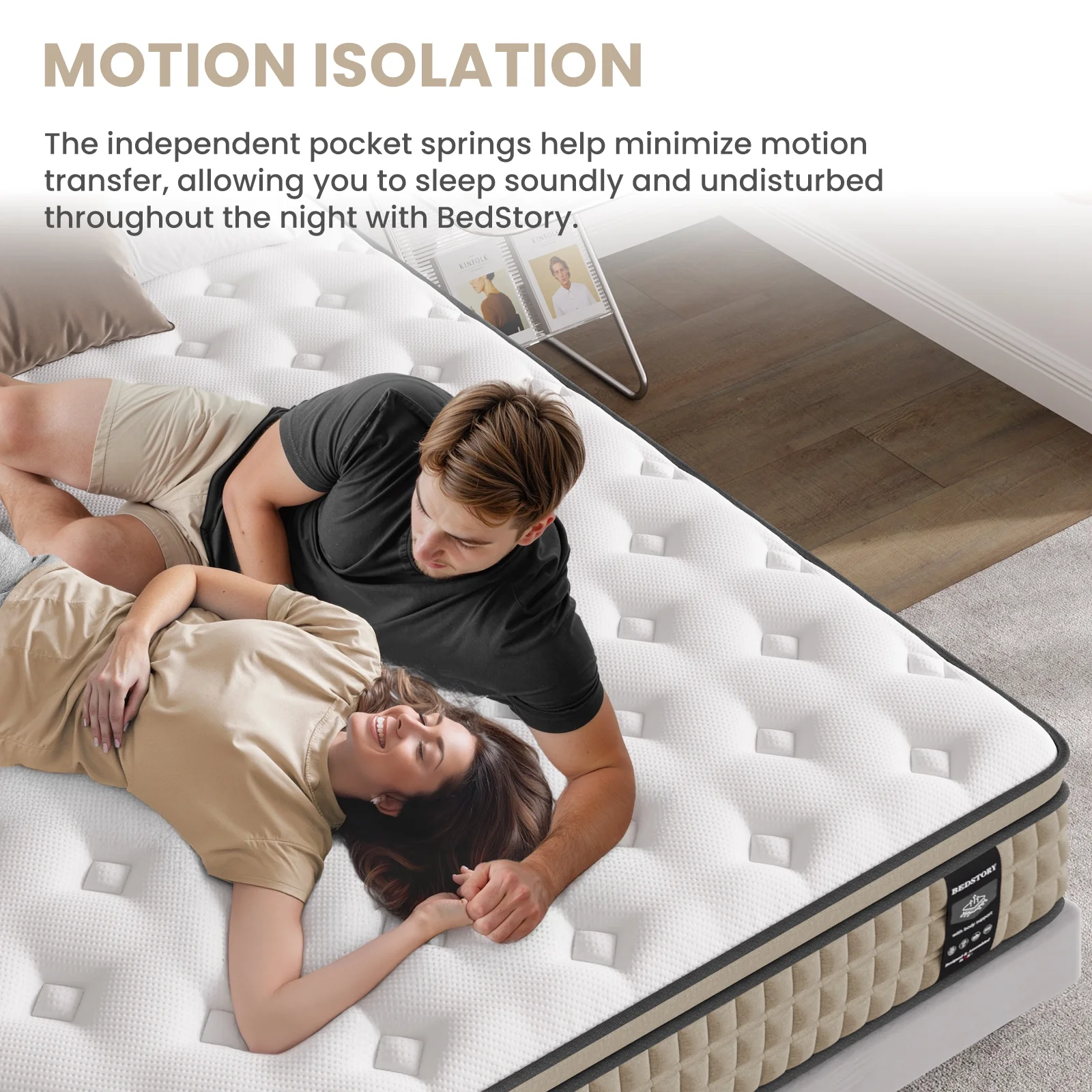 12 inch Queen Size Firm Hybrid Mattress, 365 Night Trial, Motion Isolation Pressure Relief, CertiPUR-US Certified, Adult(Queen/12 in) - Image 4