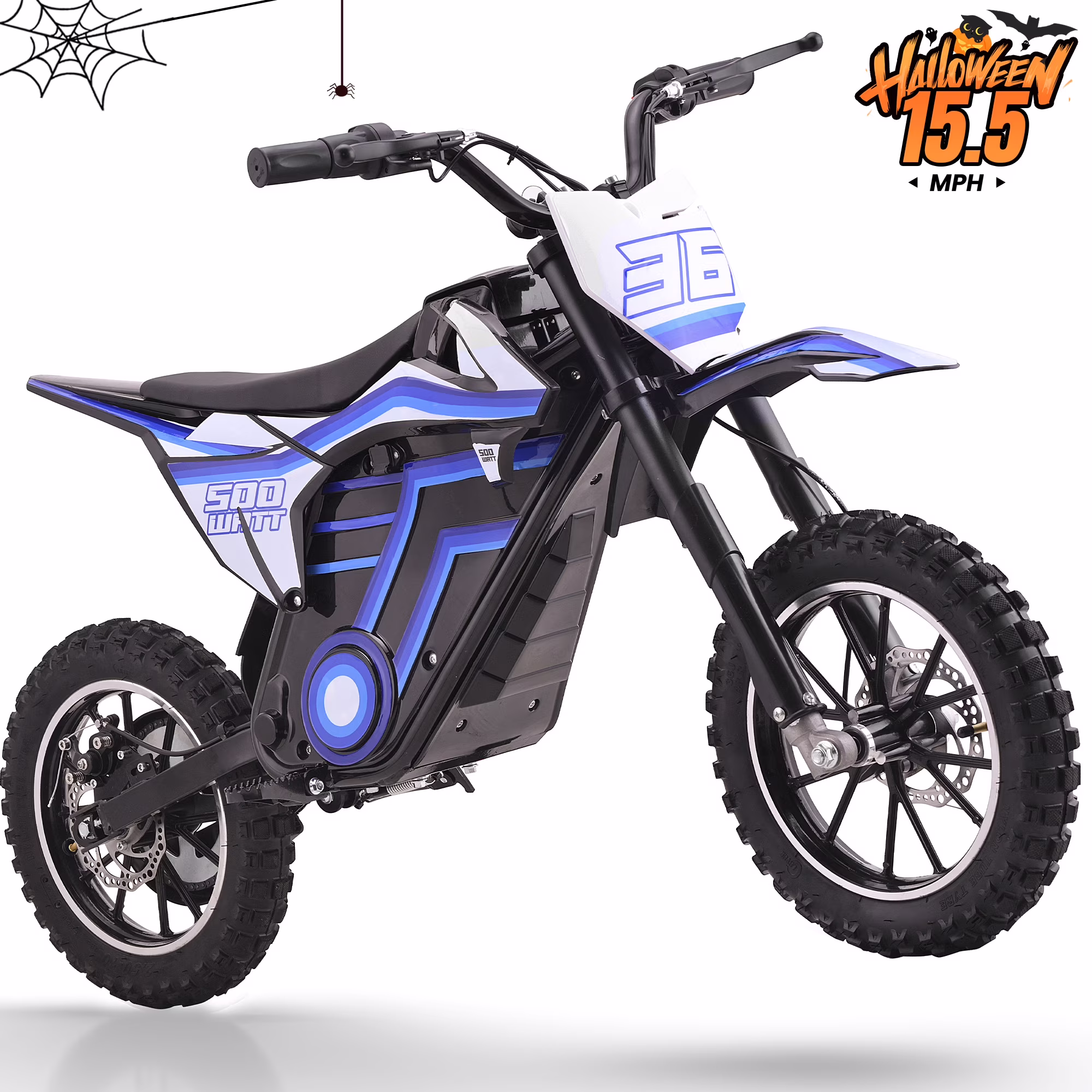 Electric Dirt Bike for Teens Adults, 500W Electric-Motorcycle Mountain Off-Road EBike(BLUE)