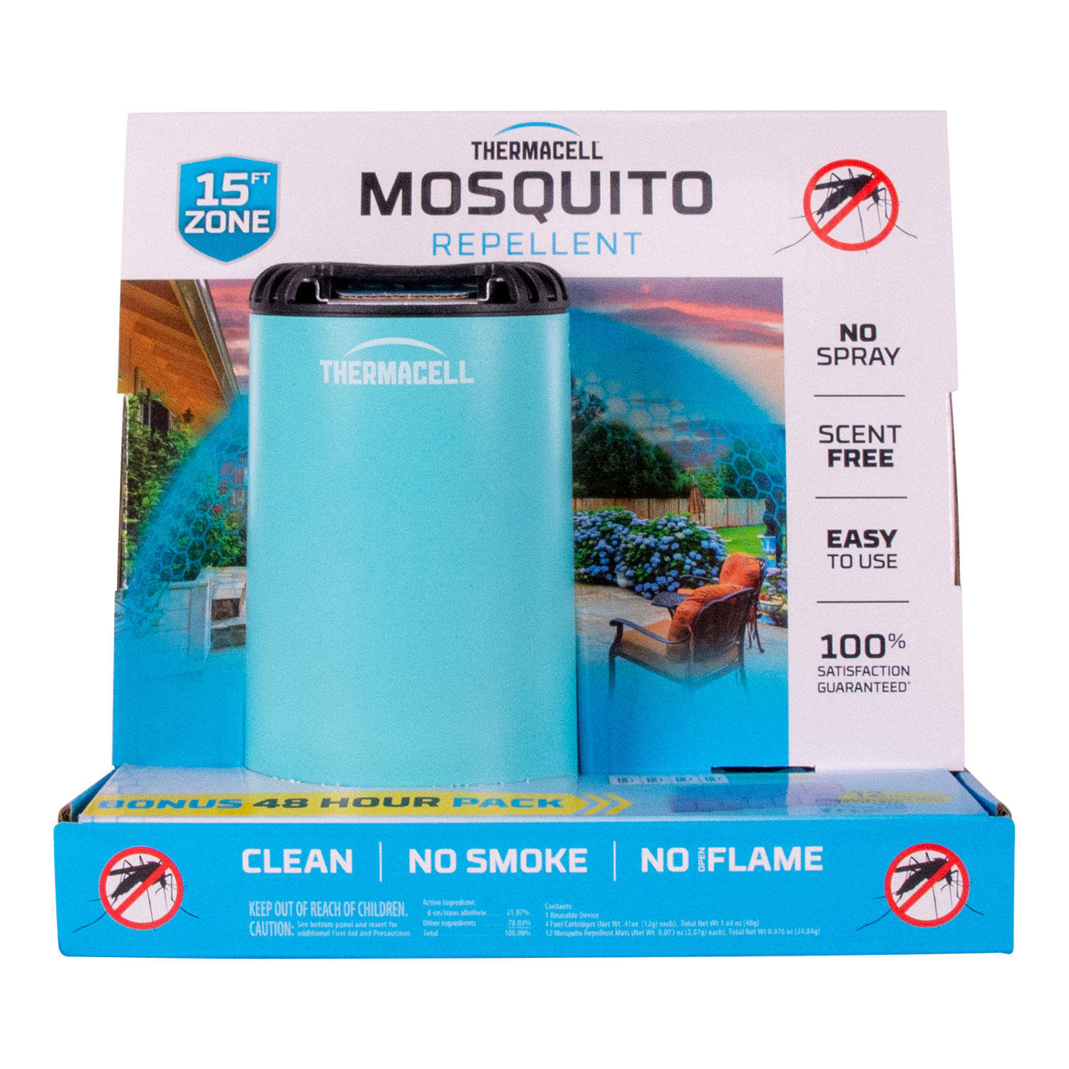 Thermacell Patio Shield Mosquito Repeller Bonus Pack with 48 Hours of Mosquito Protection Black