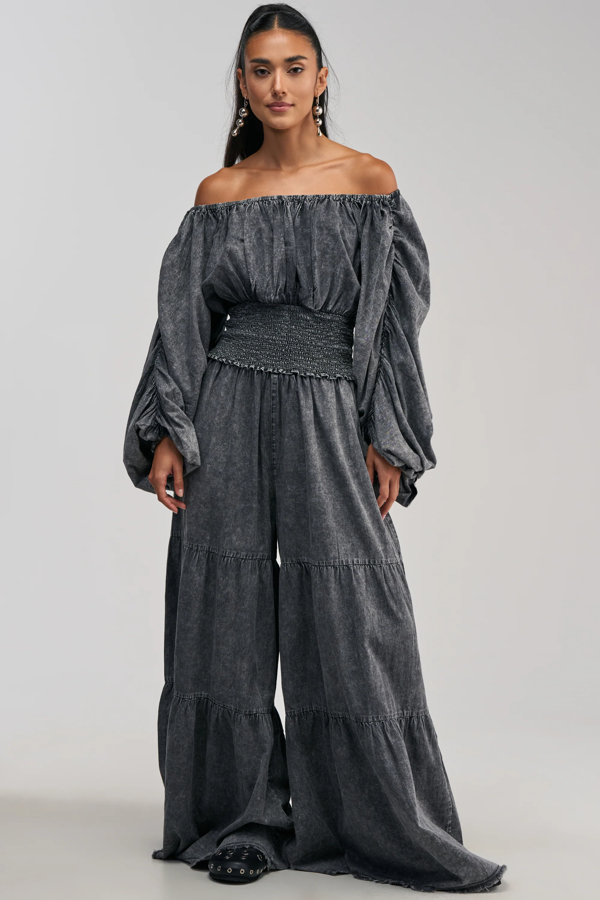 DENIM FOR DAYS PALAZZO PANT IN DARK DENIM - Akira Store