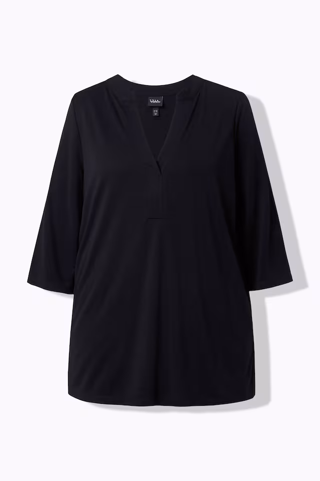 Split Neck 3/4 Sleeve  Modal Blend Tee
