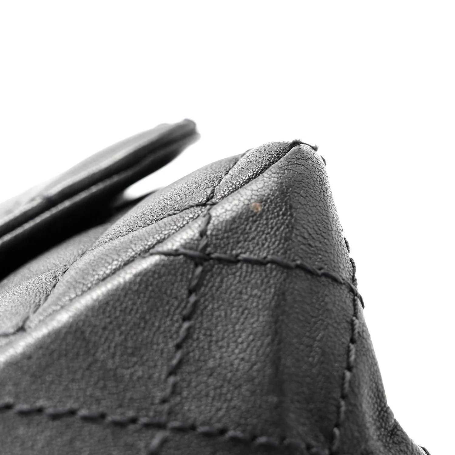 Metallic Sheepskin Quilted 2.55 Reissue Mini Flap Dark Silver