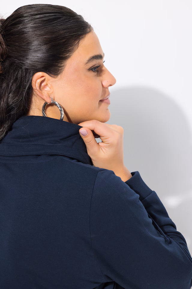 HELLO classic fit stand-up collar sweatshirt