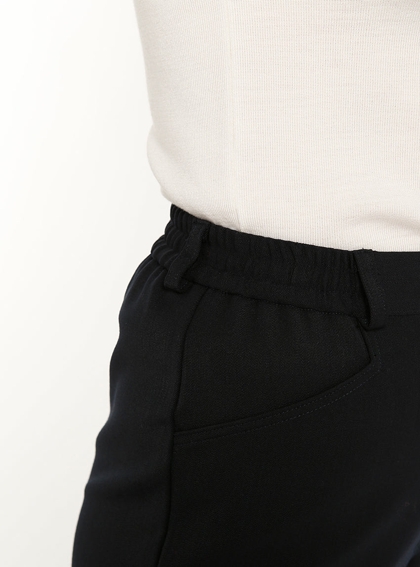 Pantalon femme en laine noir
