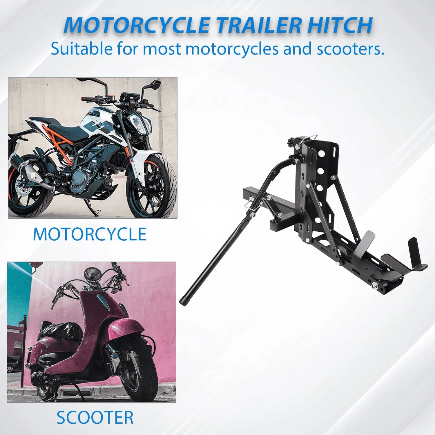 800lb Motorcycle Trailer Hitch Carrier Tow Dolly Hauler Mount Rack 2 " Heavy Duty Steel - Image 2