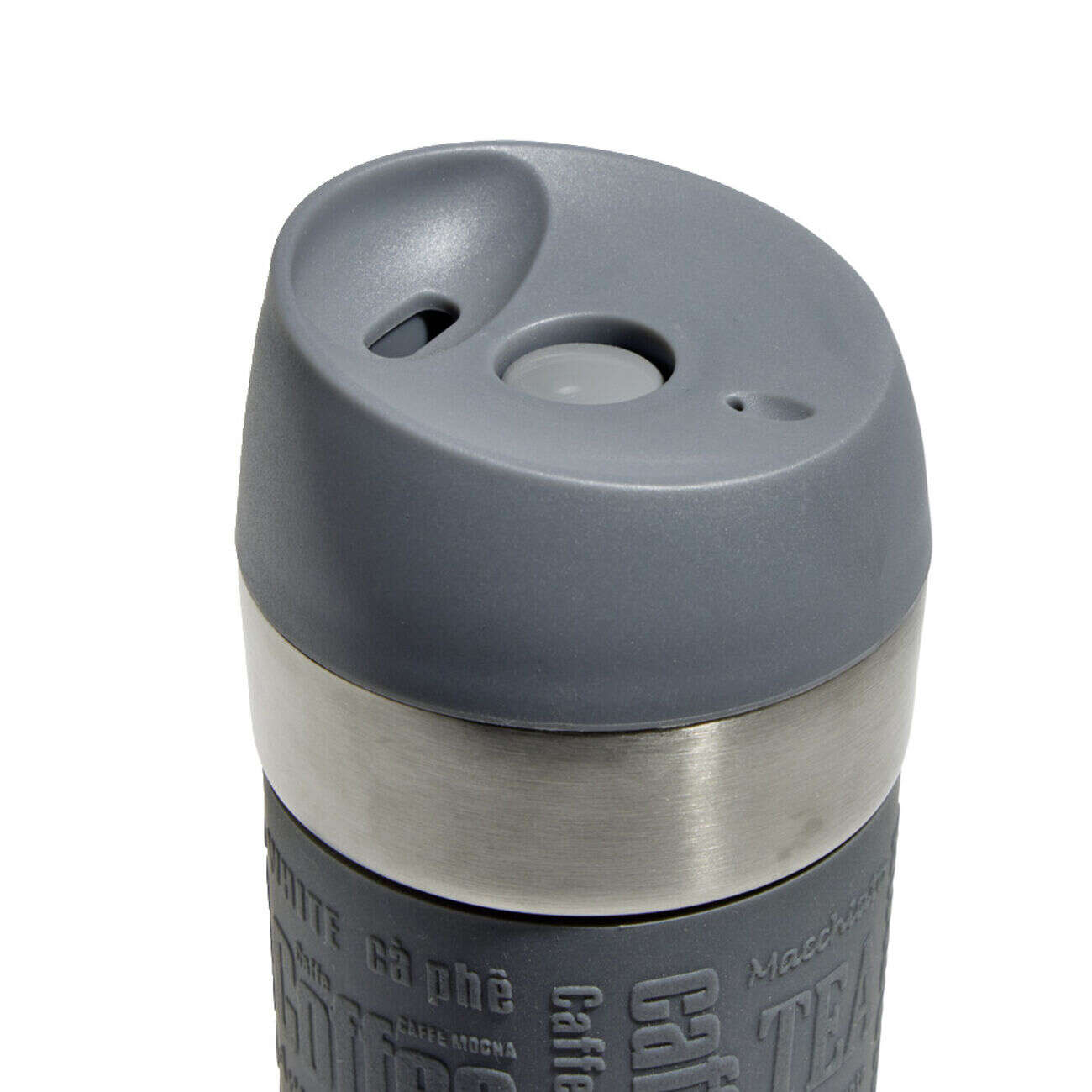 Mug isotherme en inox avec paroi isolante en silicone gris 350ml