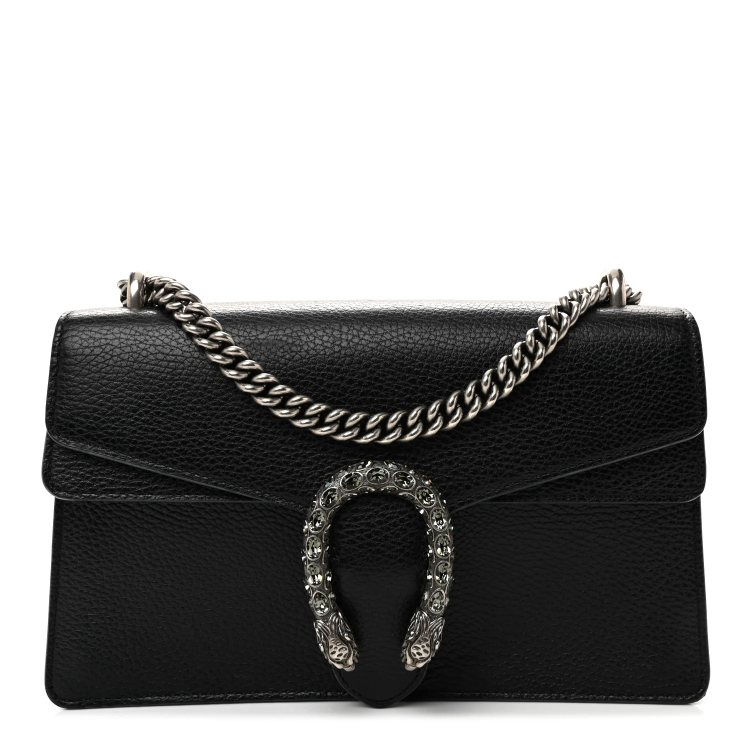 Pebbled Calfskin Small Dionysus Shoulder Bag Black