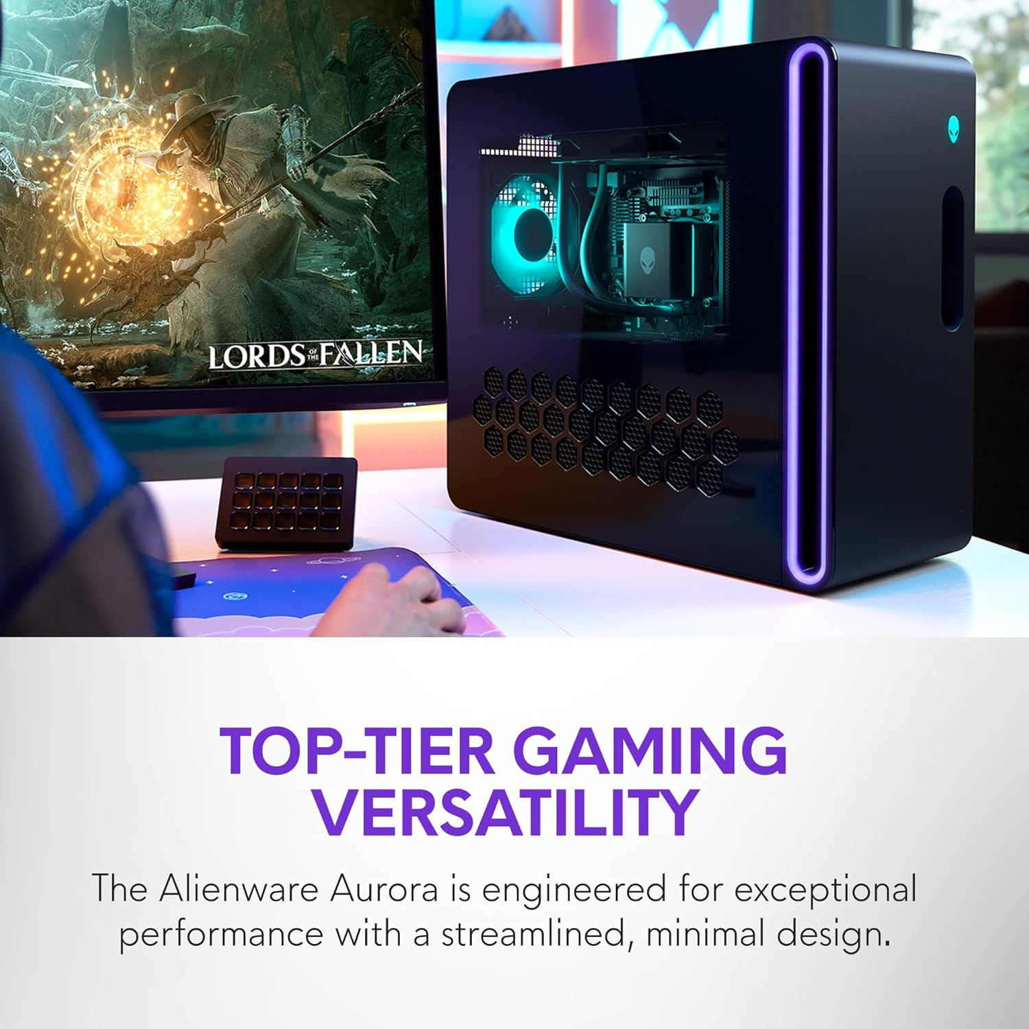 Alienware Aurora Gaming Desktop ACT1250 - Intel Core Ultra 7 265KF Processor  Liquid Cooled  NVIDIA GeForce RTX 5070  32GB DDR5 RAM  2TB SSD  1000W Platinum Rated PSU  Windows 11 Home - Clear Panel