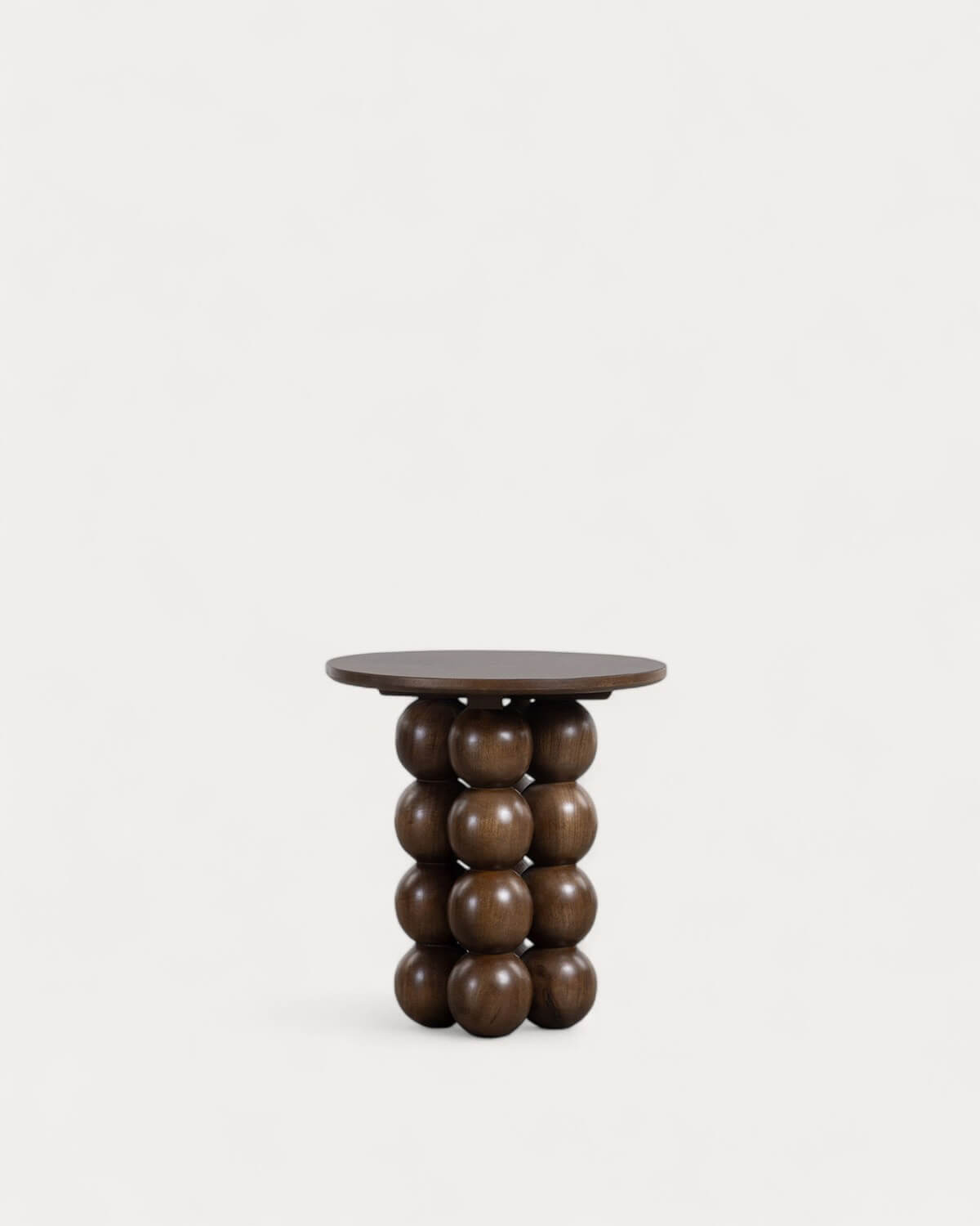 Demian - Mesa Auxiliar Redonda de Madera de Mango (Ø50 cm) Demian