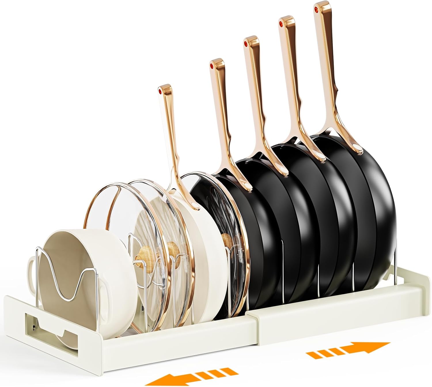 Dayacoco Pots and Pans Organizer Under Cabinet with 10 Compartments