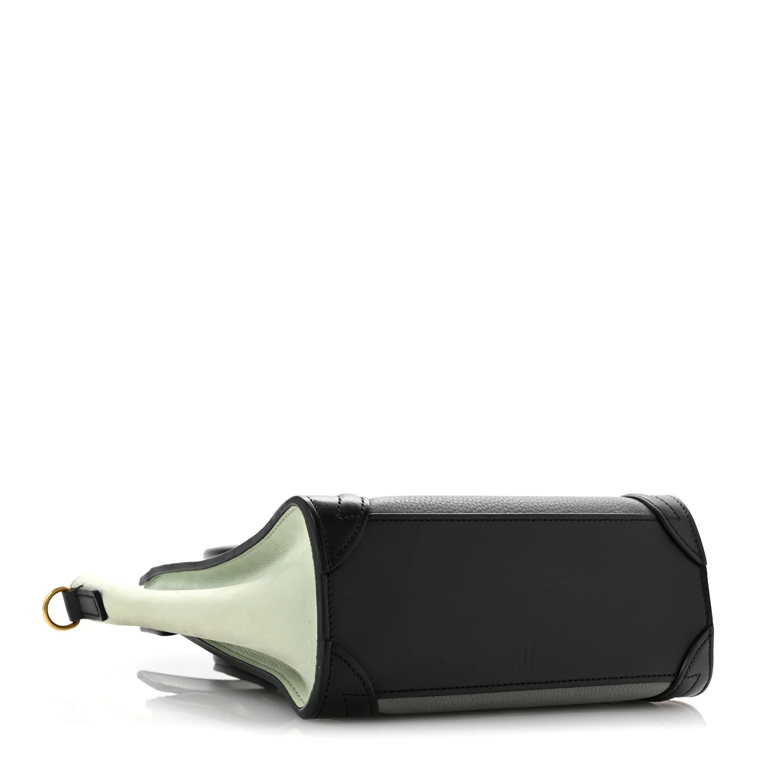 Baby Grained Calfskin Nano Tri-Color Luggage Zinc Almond