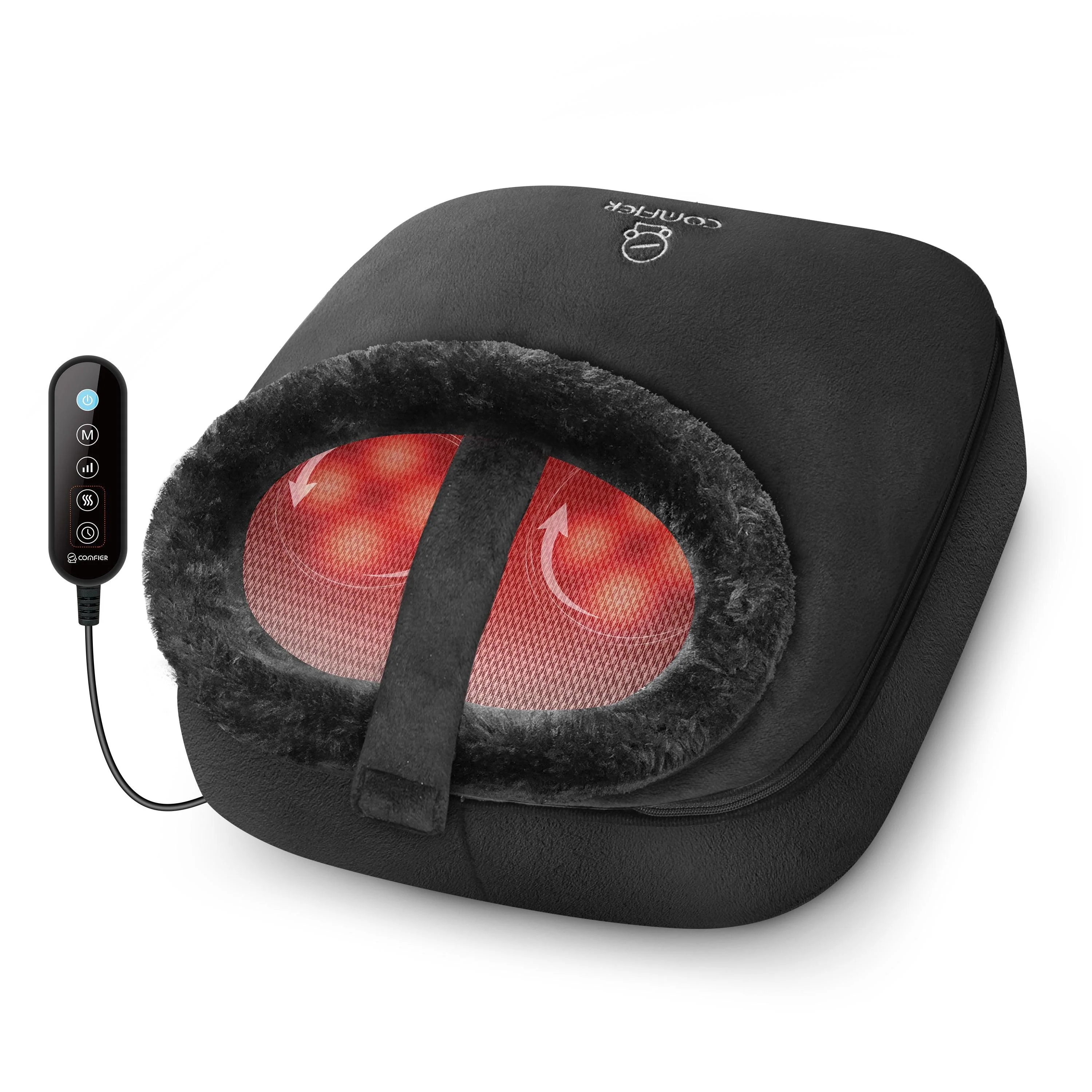 Ultra-soft Plush Cloth Shiatsu Electric Foot Warmer for Plantar Fasciitis - 5202