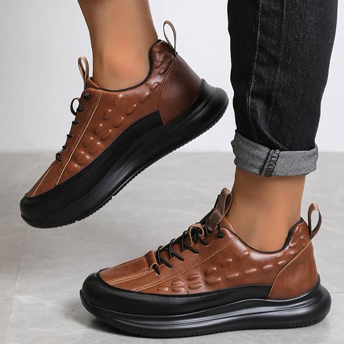 Chaussures Décontractées Homme en Cuir de Vachette avec Coussin d’Air
