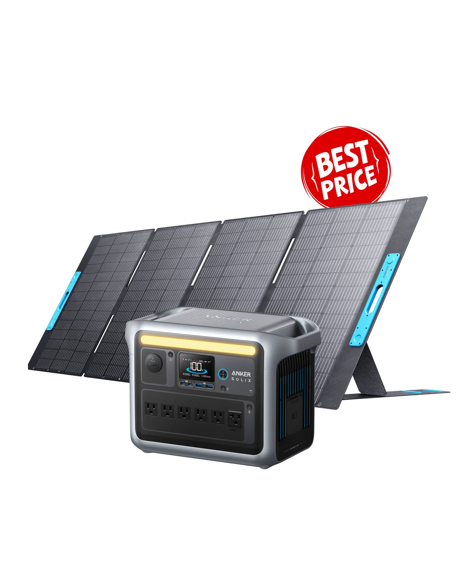 Anker SOLIX C1000 Portable Power Station (1056Wh | 1800W) with 400W Solar Panel(400 W)
