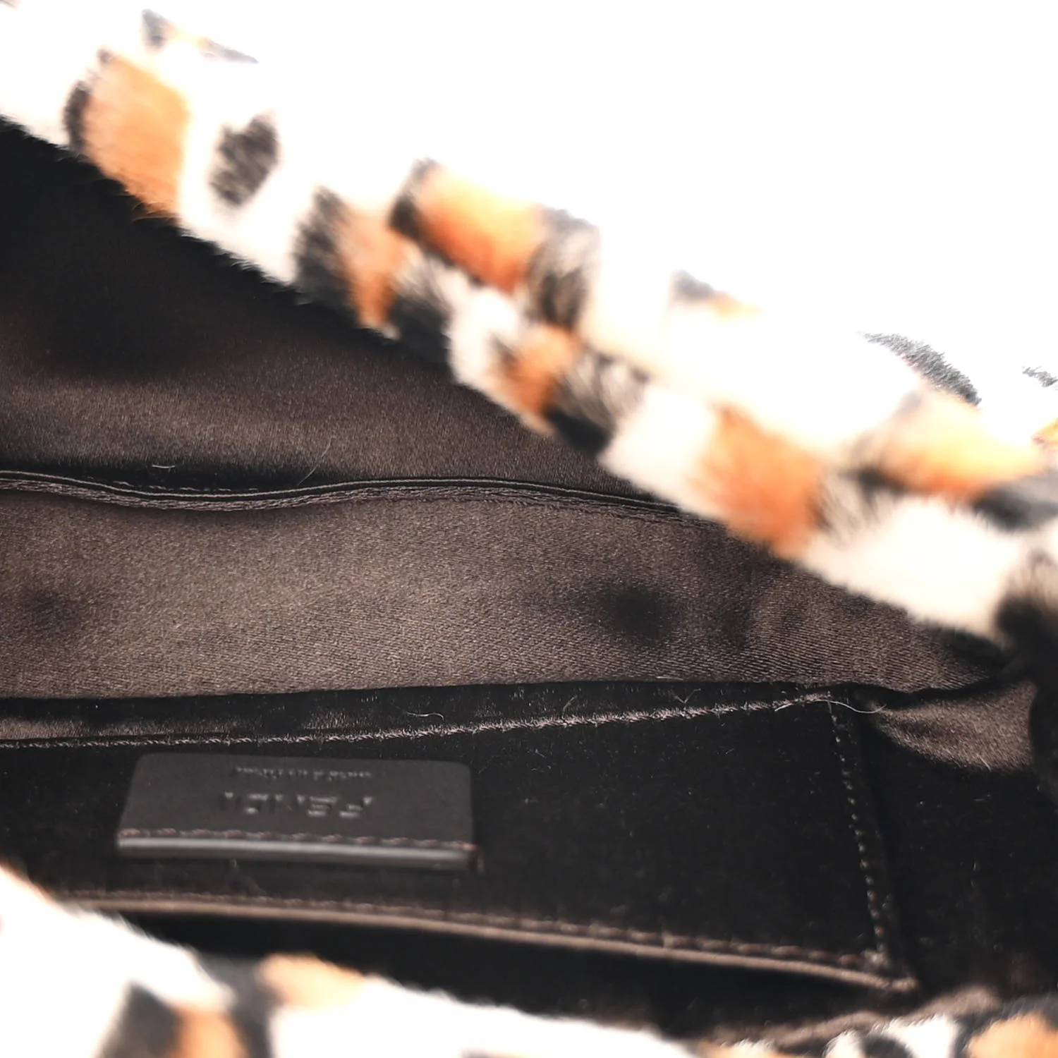 Calf Hair Leopard Print Phone Baguette Moro