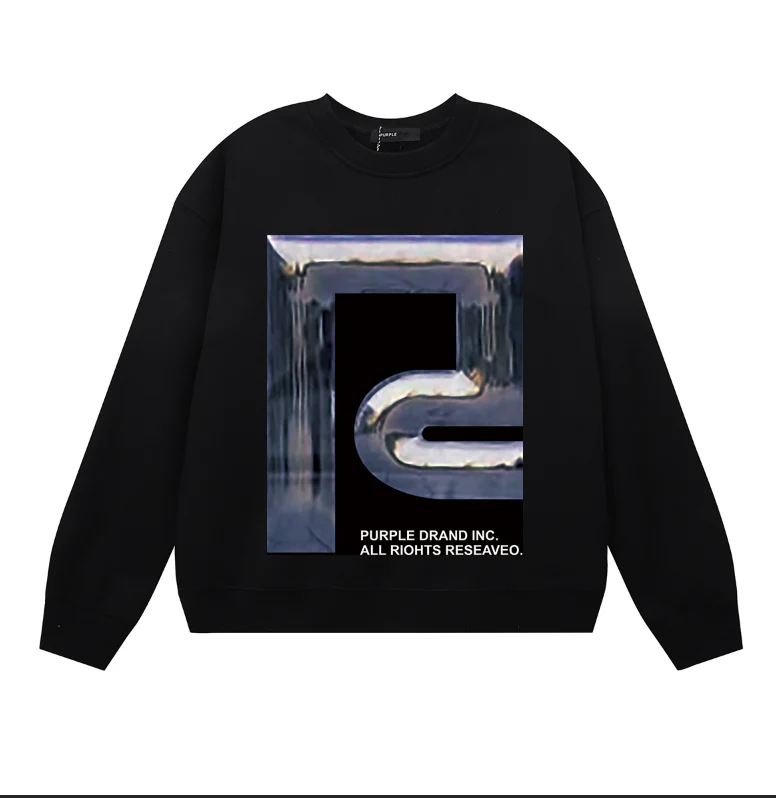 Purple Men's Long-Sleeve T-shirt Sweatshirt 1146