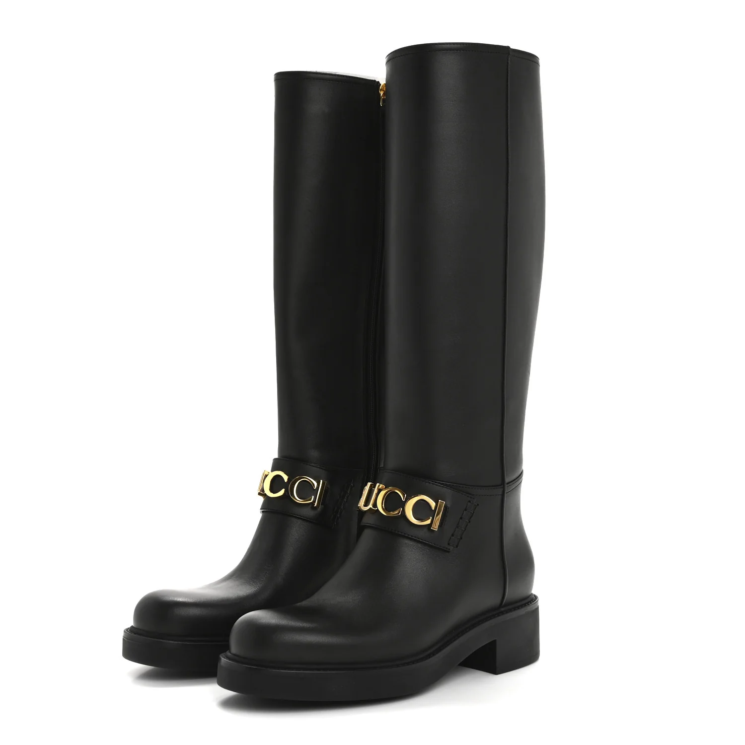 Calfskin Over The Knee Boots 37 Black