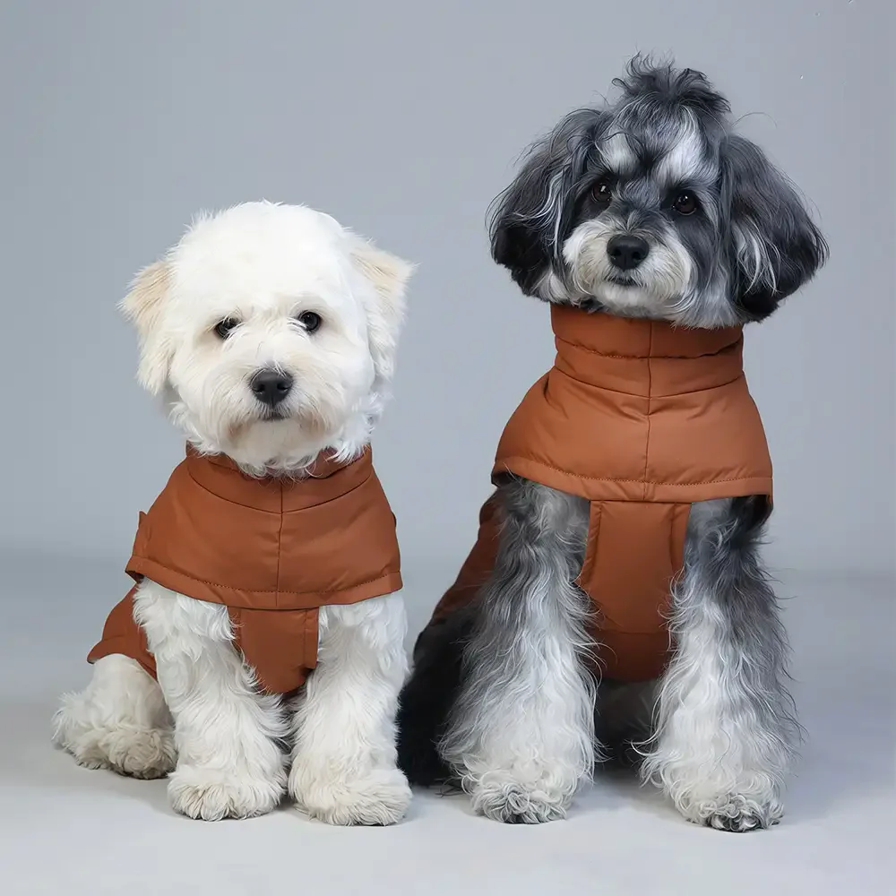 Duck Down Filled Winter Dog Vest Lightweight Warm Dog Coat with Leash Ring