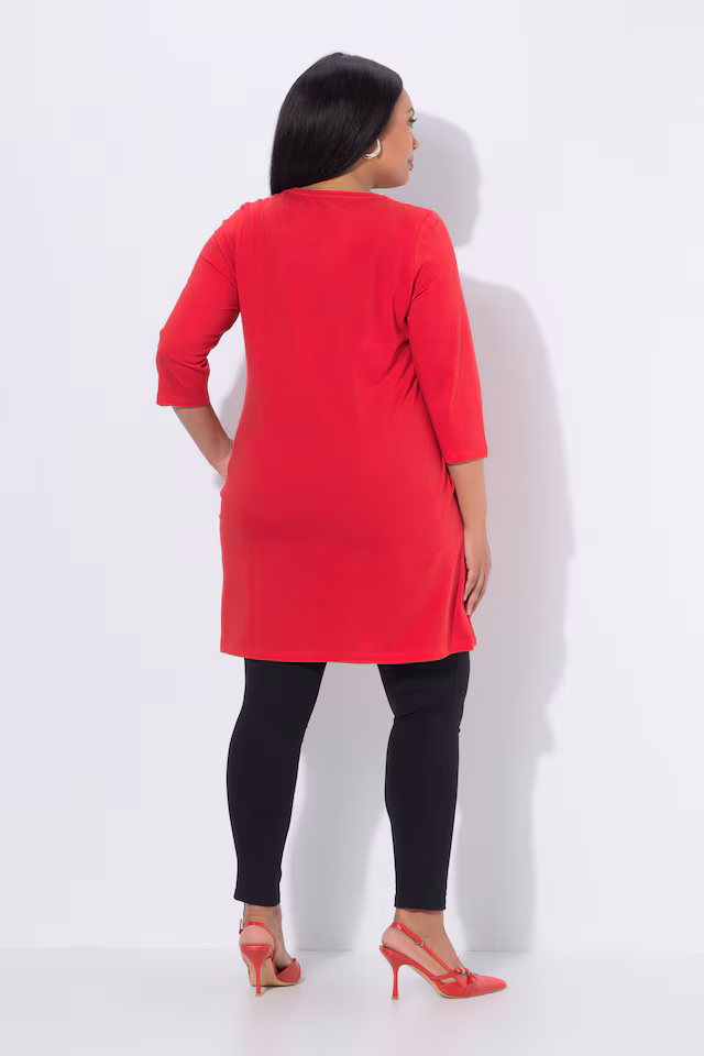 Criss Cross V-Neckline Swing Knit Tunic