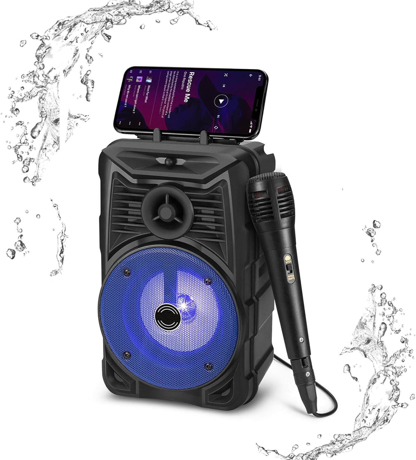 Portable Bluetooth Speaker, RGB Multi-Colors Rhythm Lights, Up to 8H Playtime, IPX5 Waterproof Speaker with HD Sound, TWS Pairing, Wireless Speakers for Home, Party, Outdoor