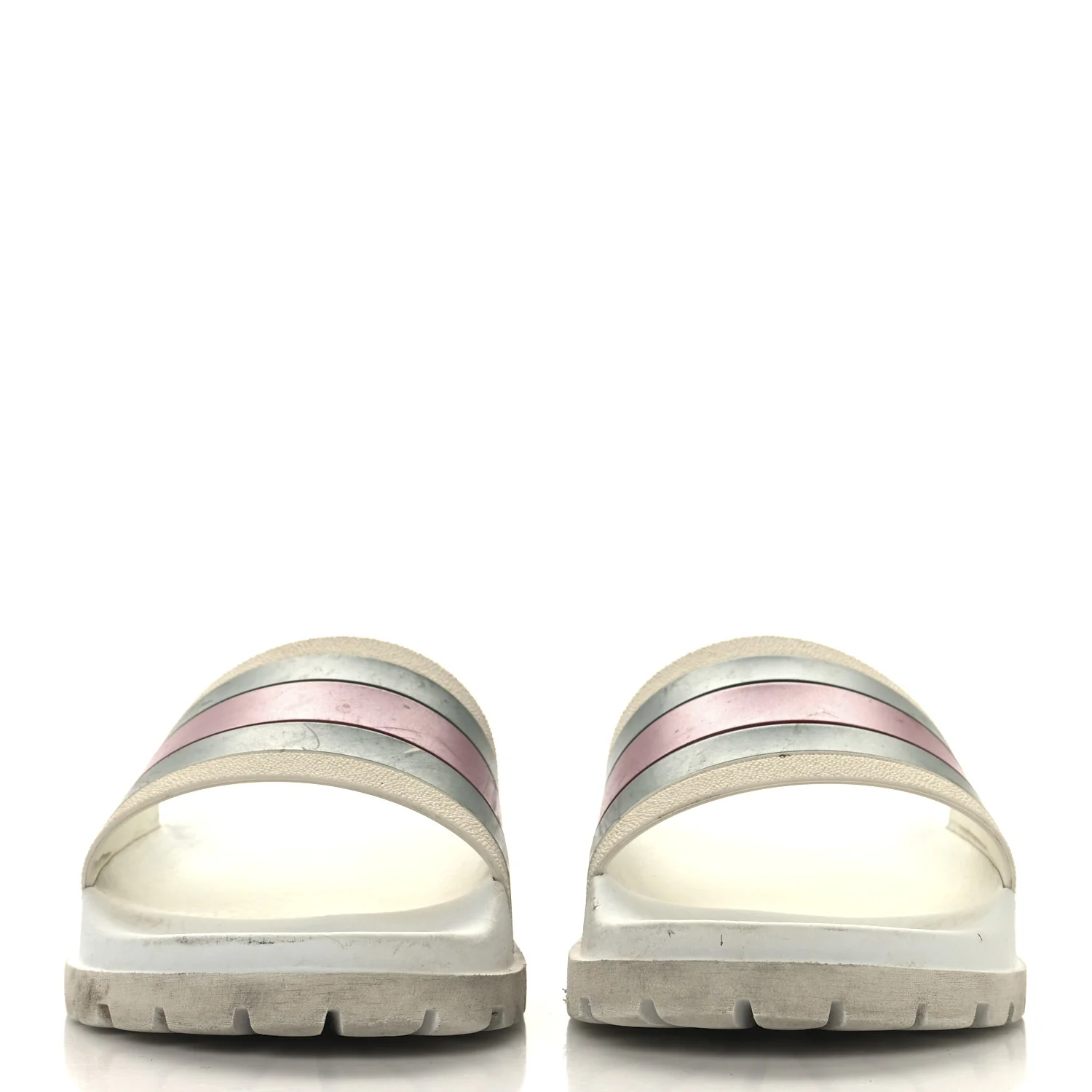 Rubber Web Mens Lug Sole Slide Sandals Great 5 White Green Red