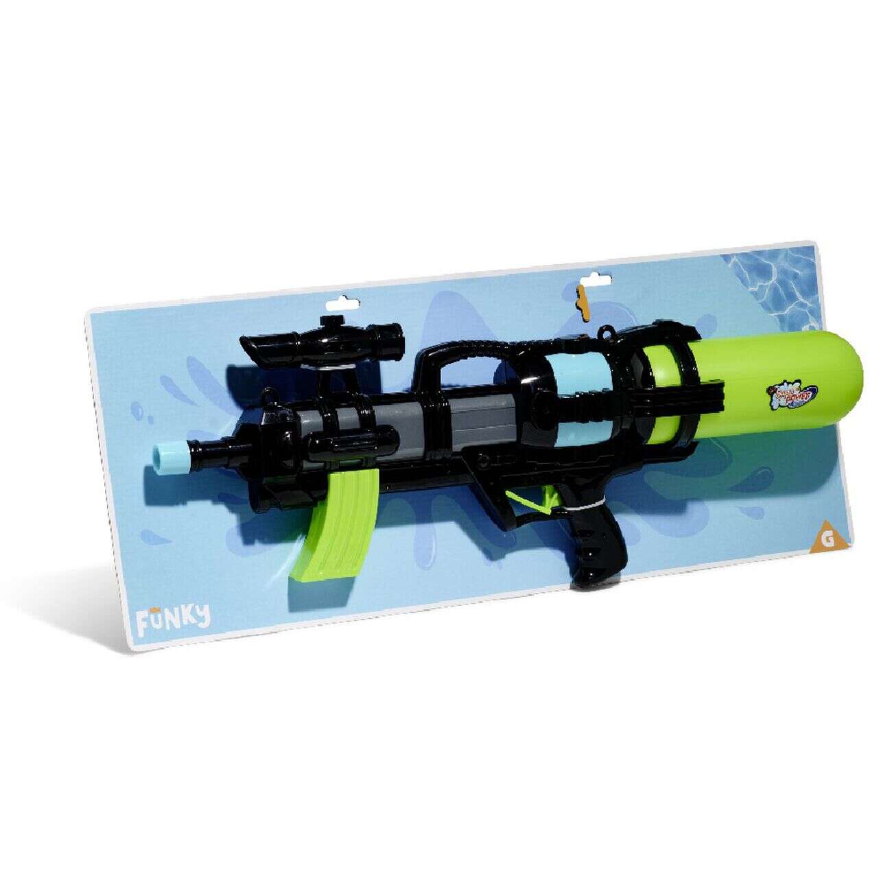 Pistolet à eau bleu et vert L65cm