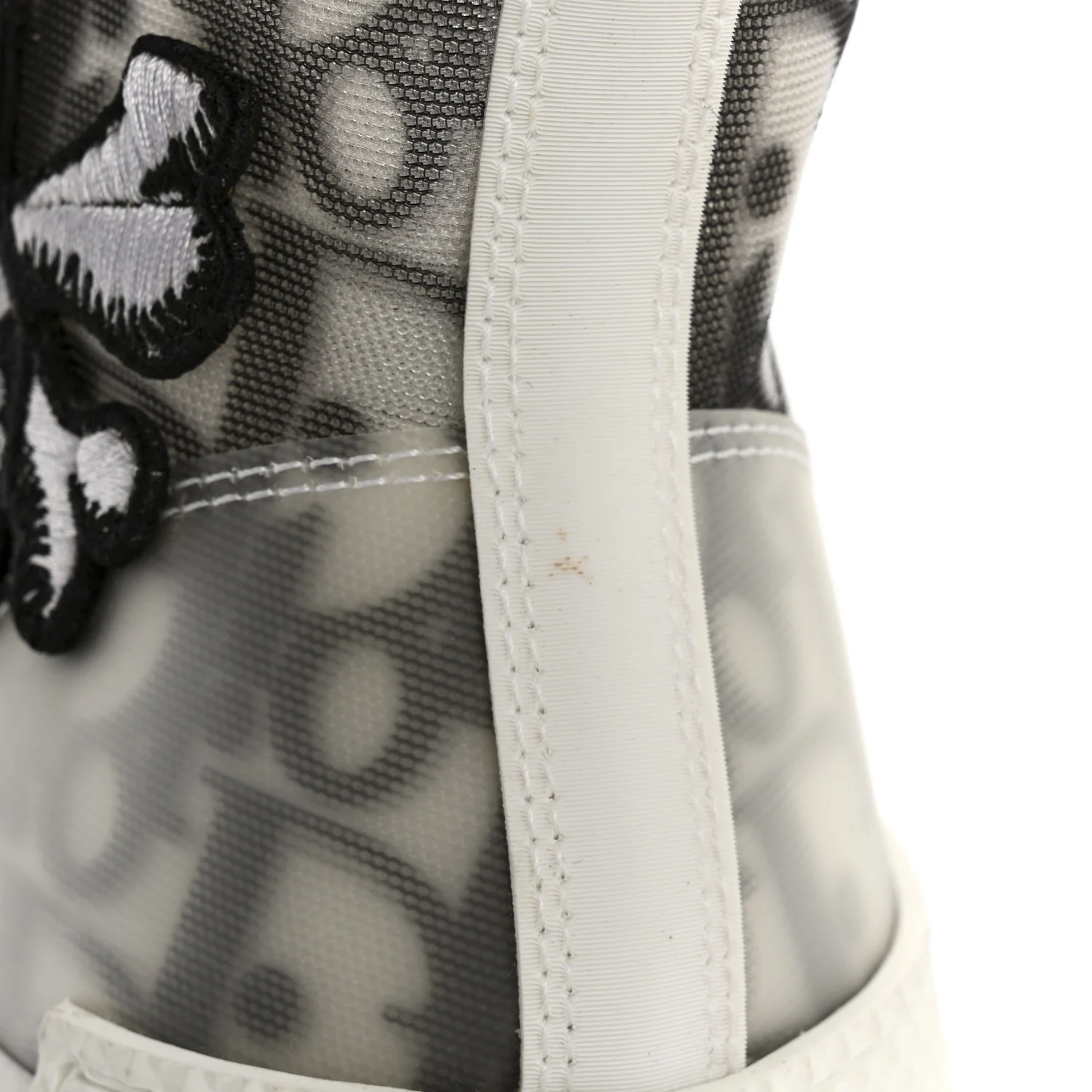 X SHAWN STUSSY Canvas Oblique Bee B23 High Top Sneakers 39 White Black