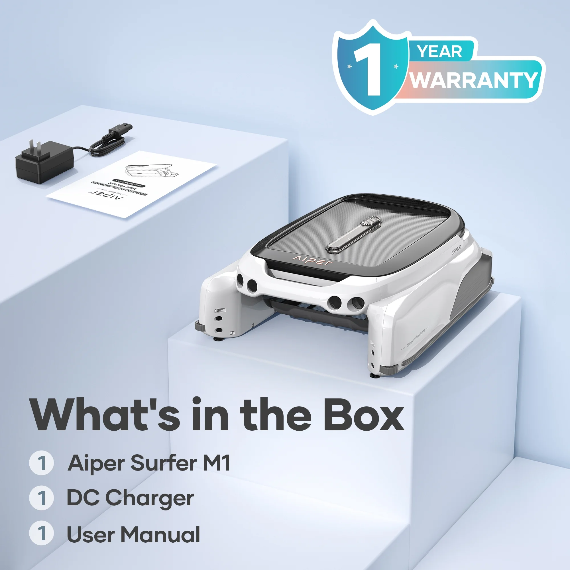 Surfer M1 Automatic Pool Skimmer Robotic Surface Cleaner with App Control Solar Powered - Image 9