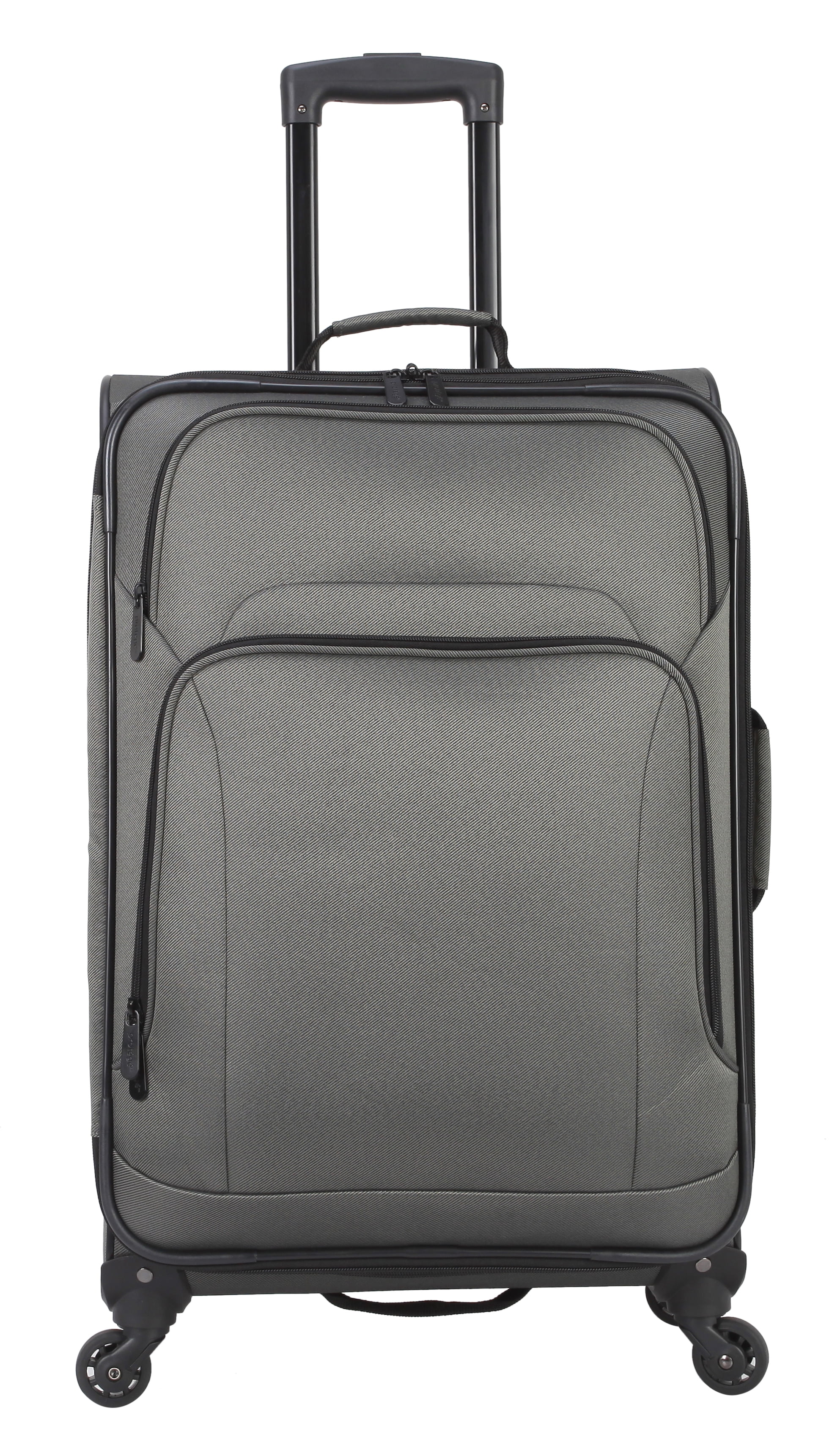 Protege 5 Piece Spinner Luggage Set, Includes 28 in Checked, 24 in Checked Bags, 20 in Carry - on, 15 in Boarding Tote and Matching Utility Bag, All Ages, Grey