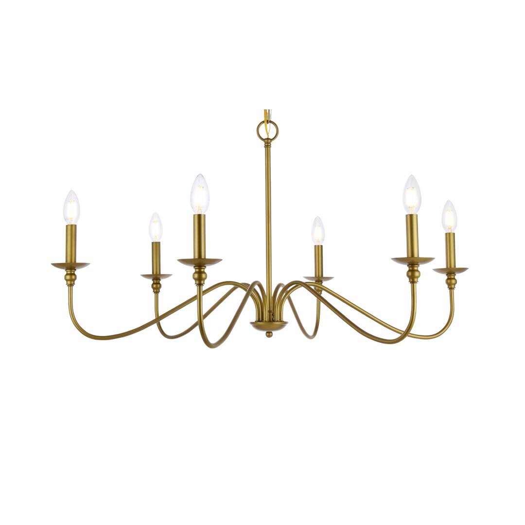 Ableton 6 - Light Candle Style Classic / Traditional Chandelier Birch Lane Finish: Brass, Size: 22
