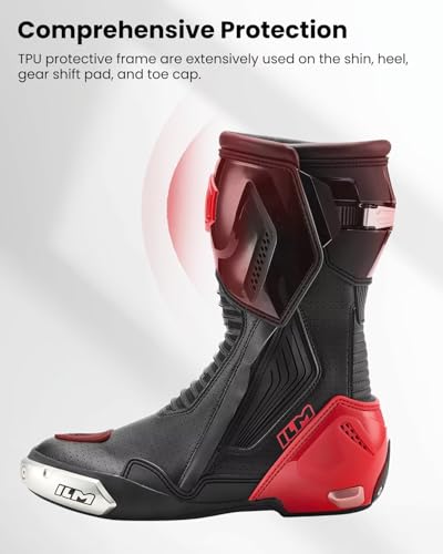 ILM Motorcycle Racing Boots Sport Footwear CE Protective Gear Model BRC1