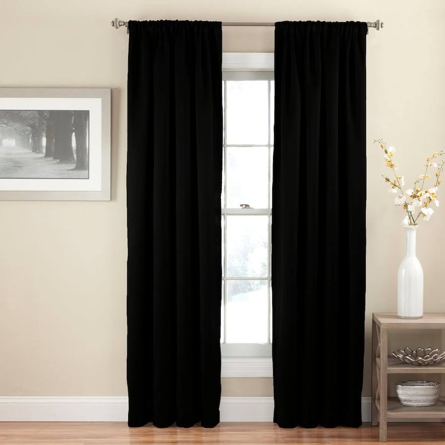 Eclipse Thermapanel Room-Darkening 1-Panel Window Curtain, Black, 54x54