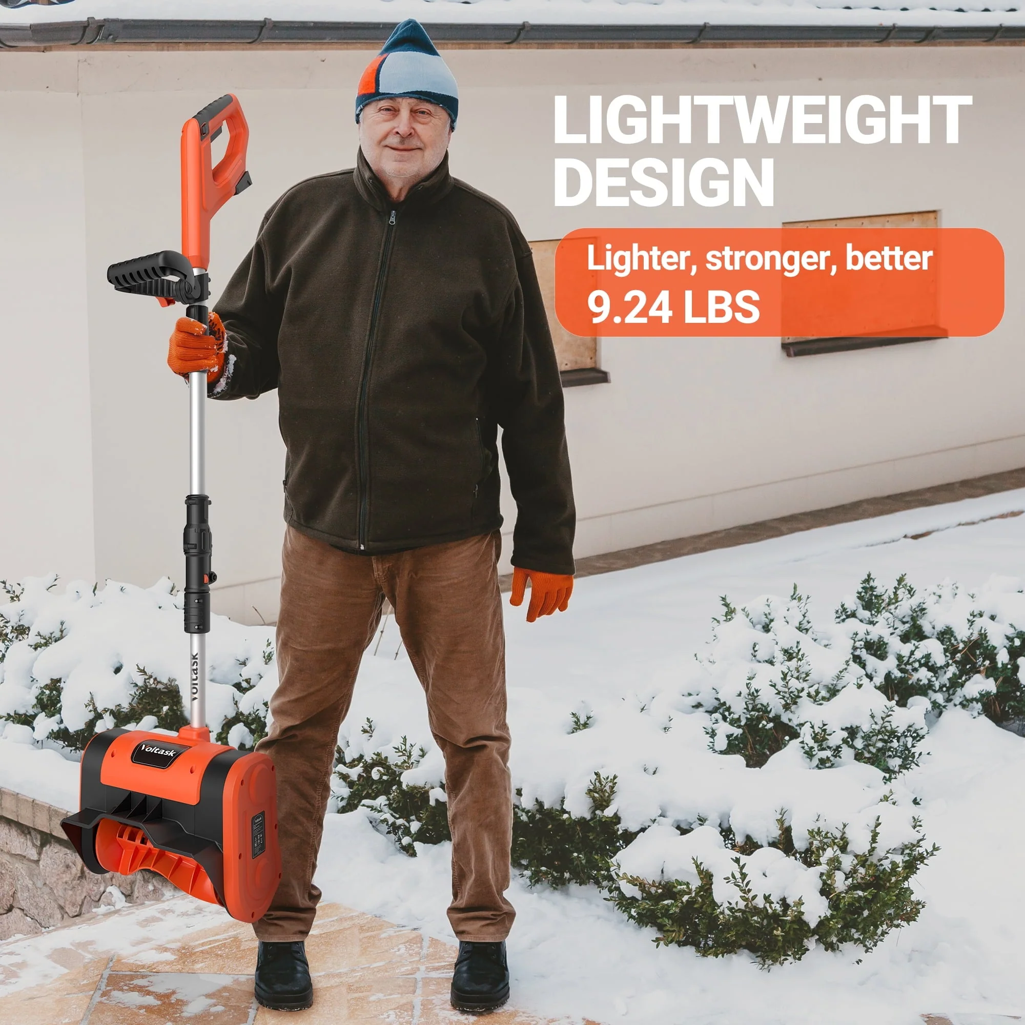 20V 10 Inch Cordless Snow Shovel Lightweight, Battery Quick Charger Included Image 6