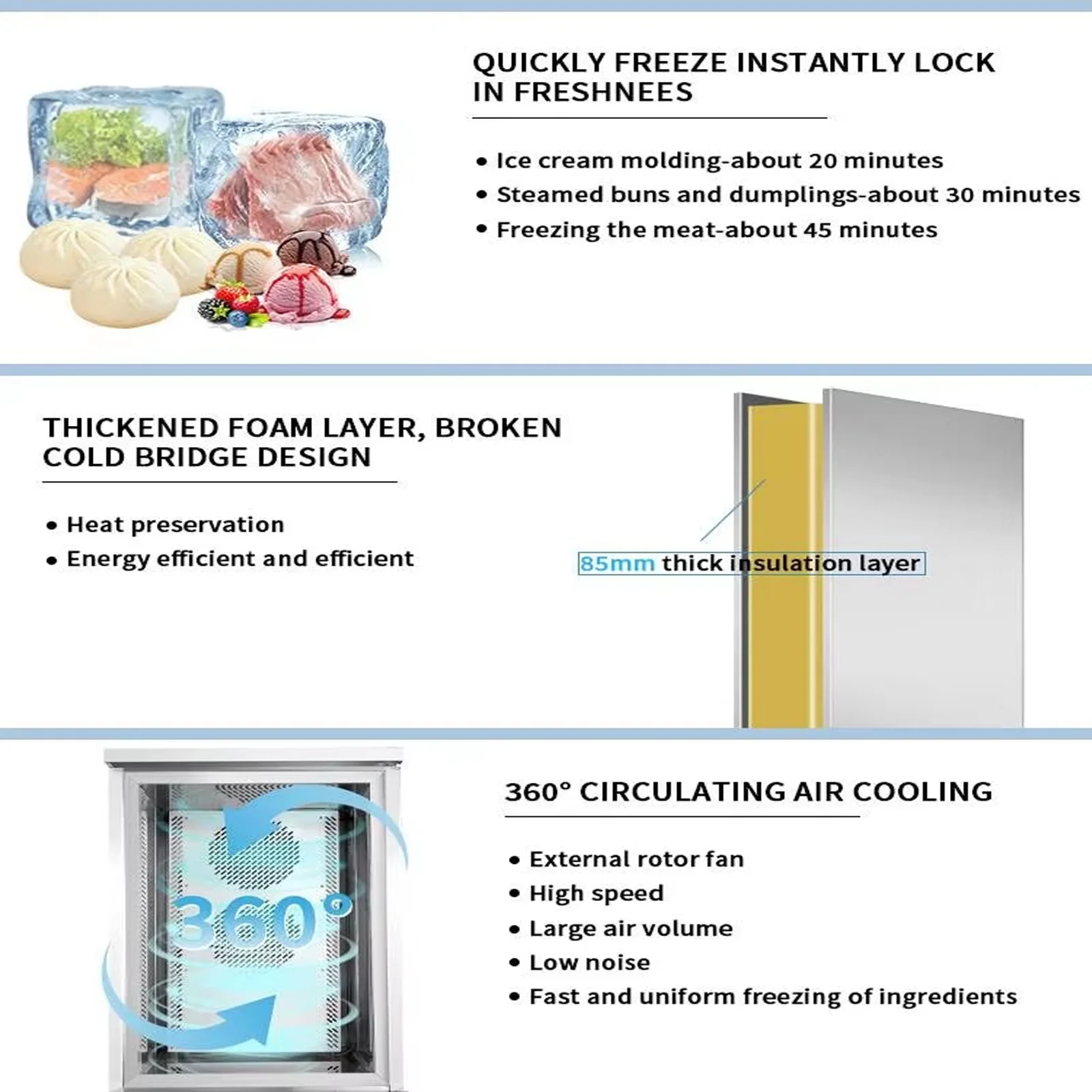 Kolice Commercial 10 Trays Blast Chiller,Blast Freezer with Food Probe, Lowest temp: -40°F, for Restaurants,Bakerys,Schools,Hotels
