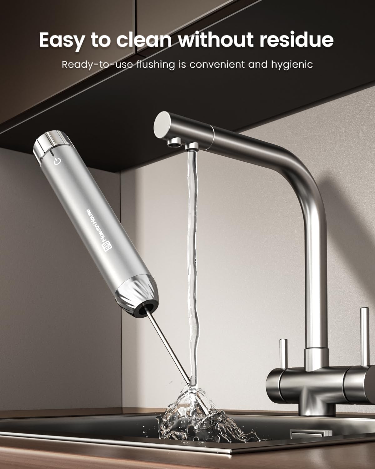 Maestri House LunaFro Max Rechargeable Milk Frother, Stepless Speed Control