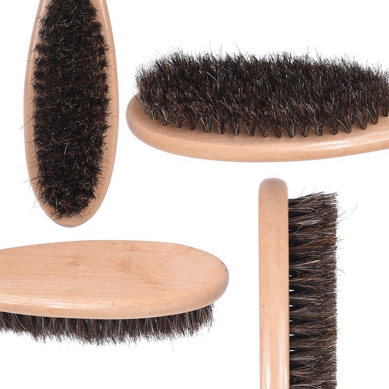 Black Horse Hair 25cm Red Handle Wooden Cloth Brush for Cleaning Brush
