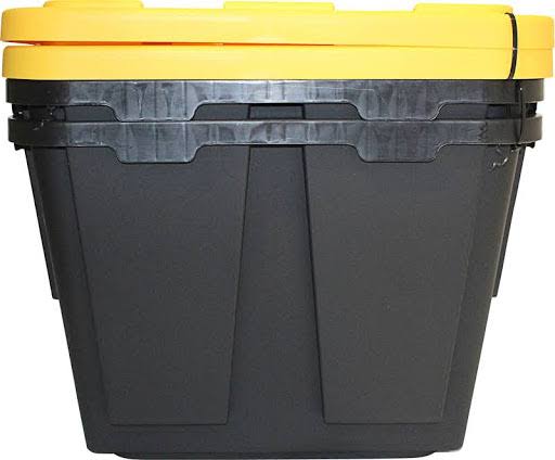 Greenmade Black Storage Bin with Yellow Lid, 12 gal - 2 pack