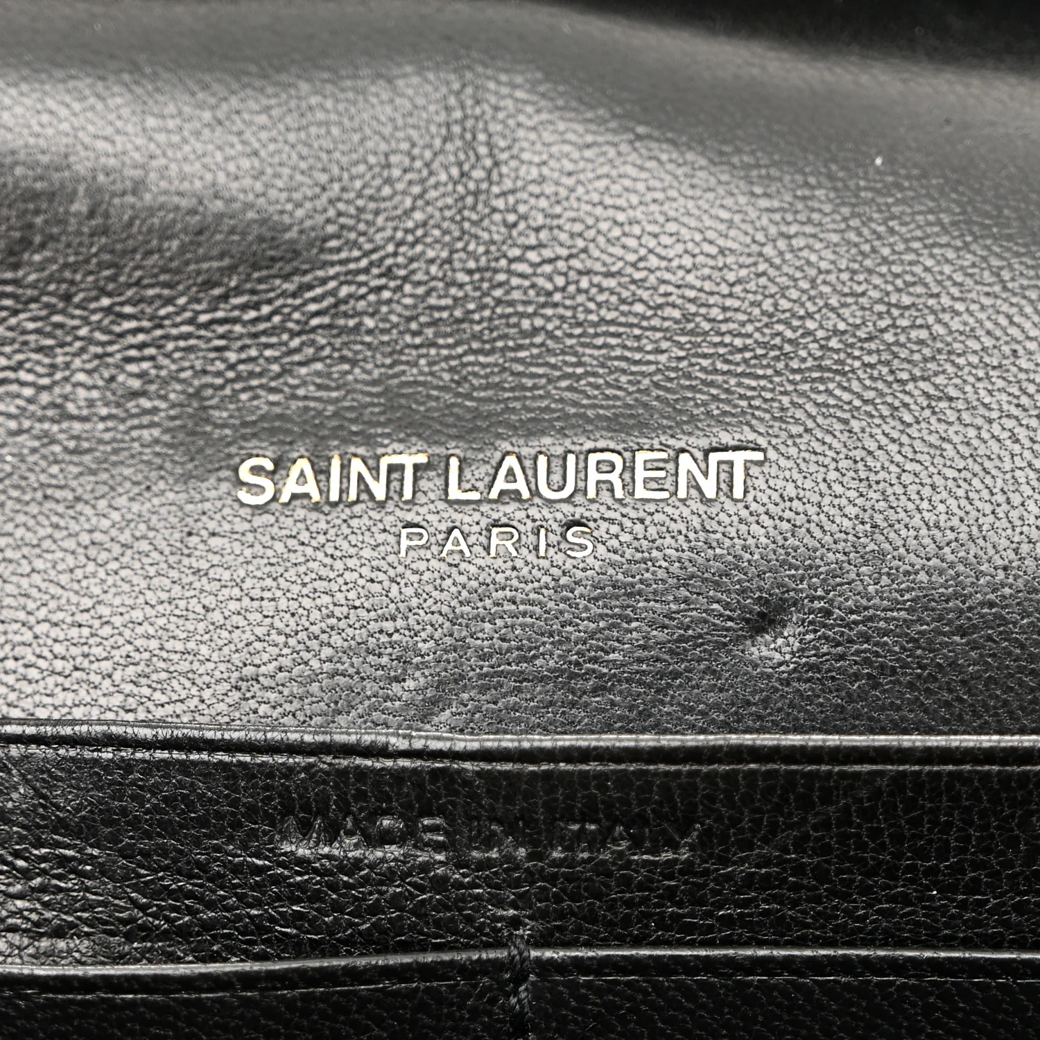 Lambskin Matelasse Chevron Monogram Sulpice Chain Wallet Black