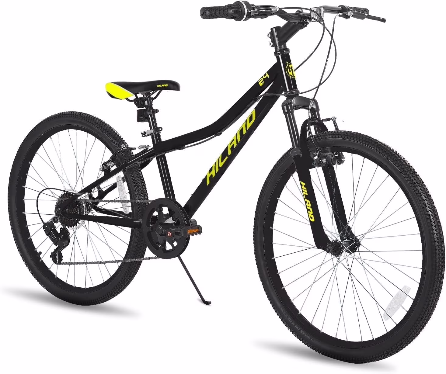 24 Inch Mountain Bike, Front Suspension Fork Bicycles for Adults Multiple Colors(Green) - Image 3